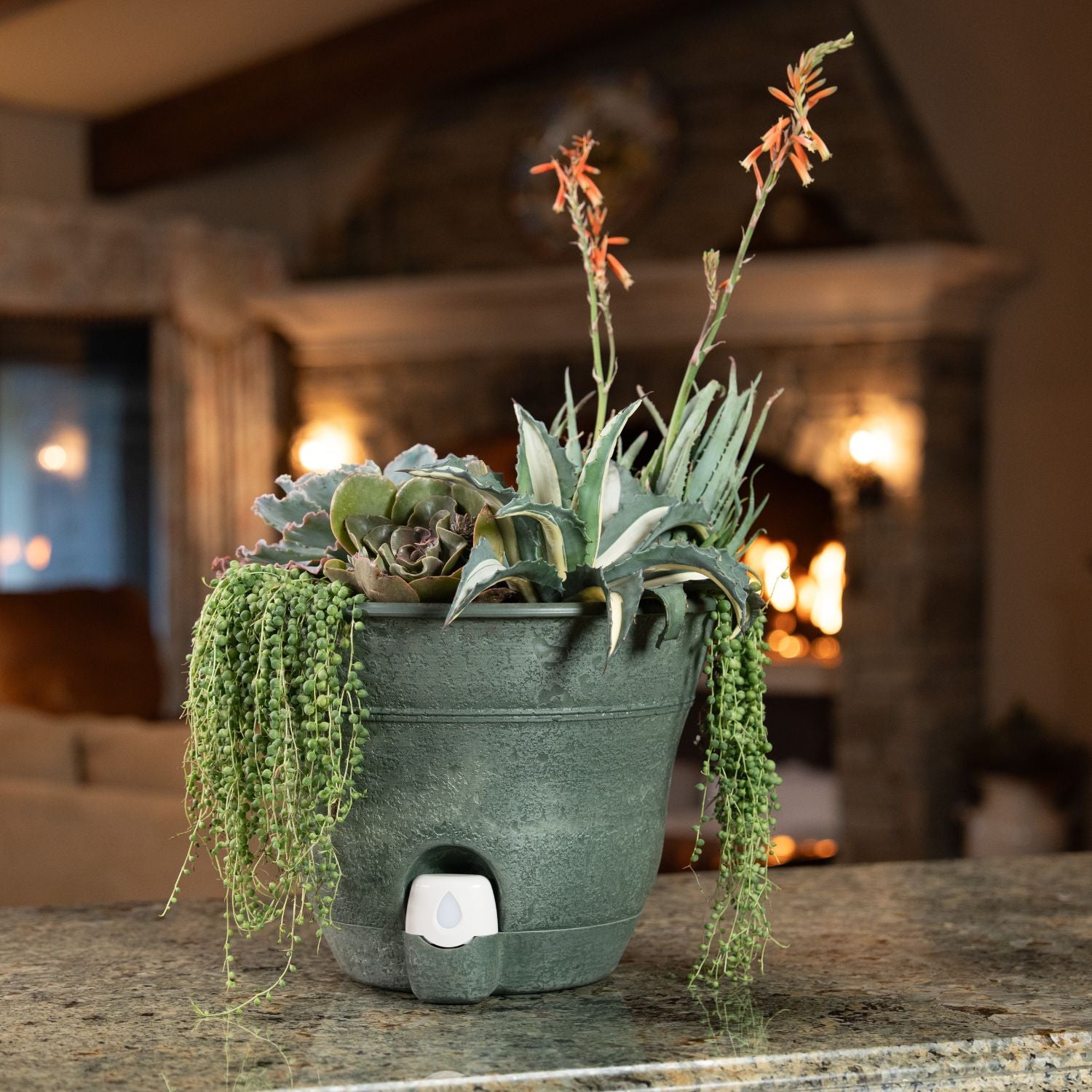 Bernini Set of 2 Firmastone 15" Self-Watering Smart Planters