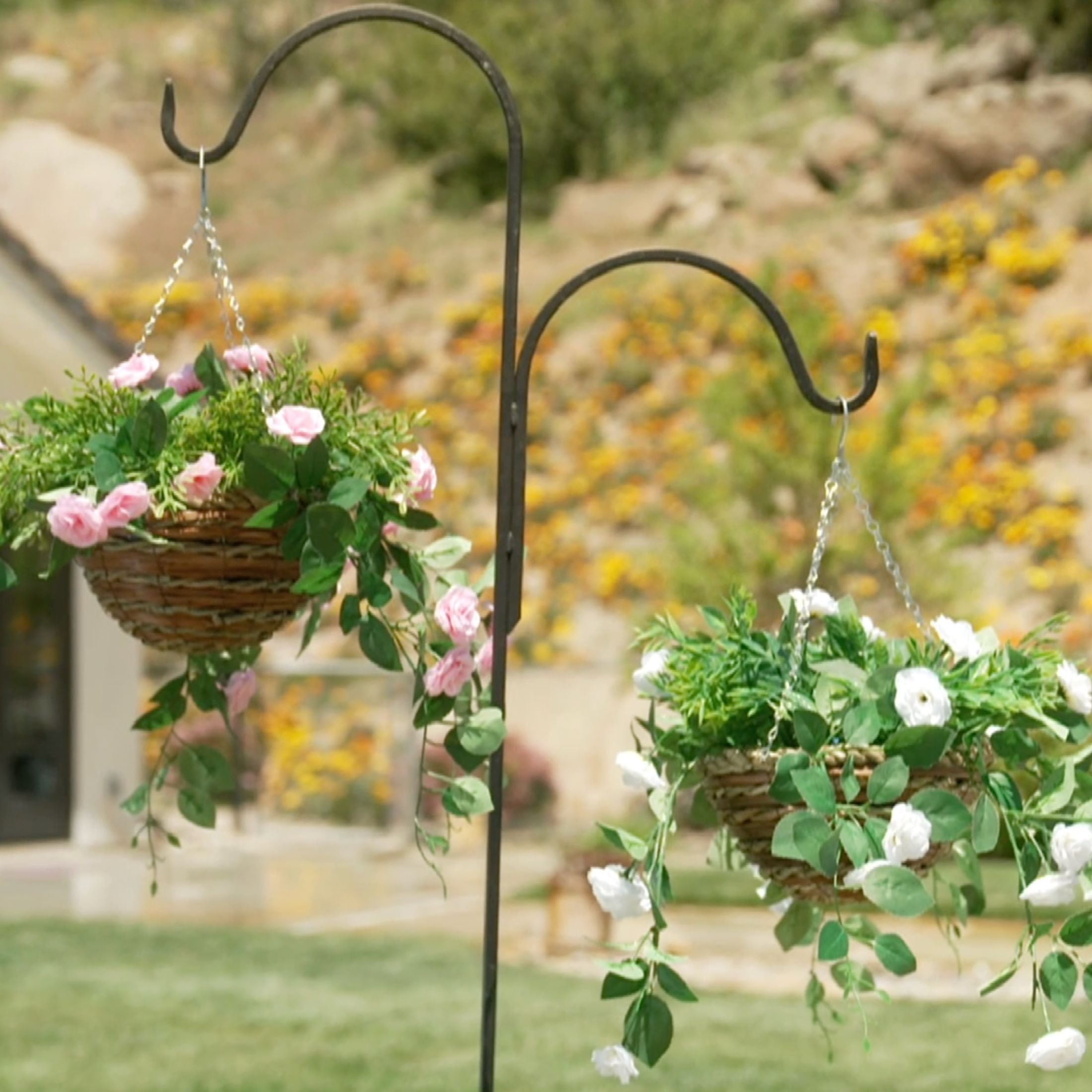 16" Scented Diffusing Faux Floral Hanging Basket